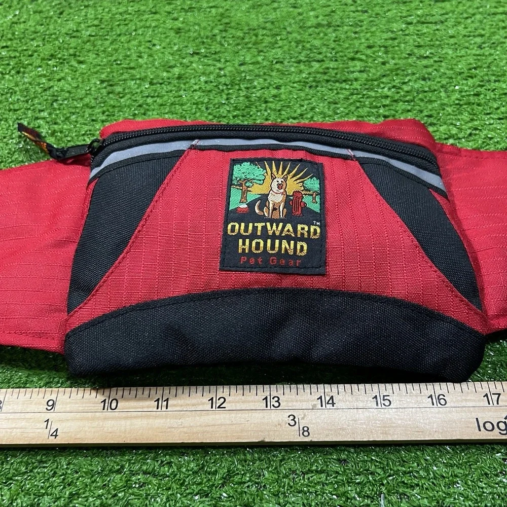 Vintage Fanny Pack Red Hiking‎ Outward HOUND 1990s Pet Gear Dog Park Logo NWOT